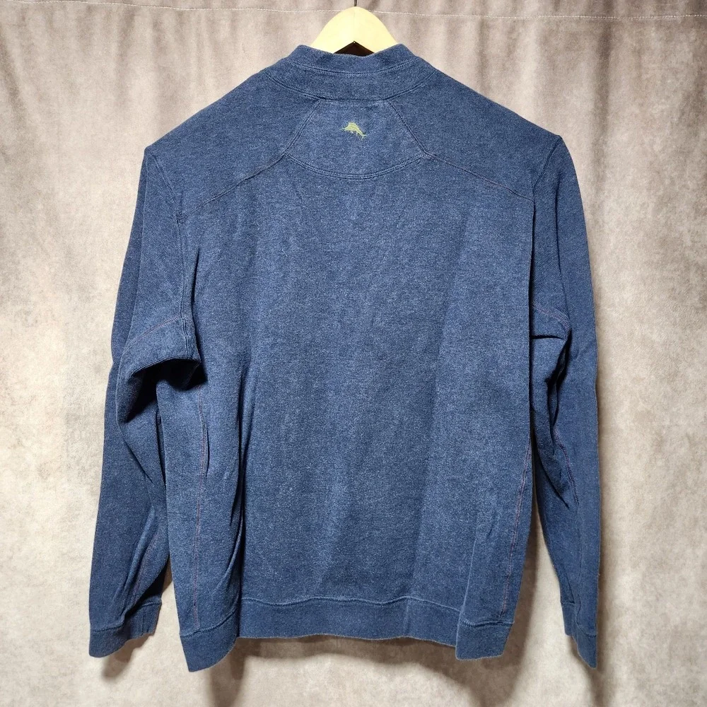 men's TOMMY BAHAMA 1/4 zip pullover REVERSIBLE mock neck Blue/Green size‎ XL